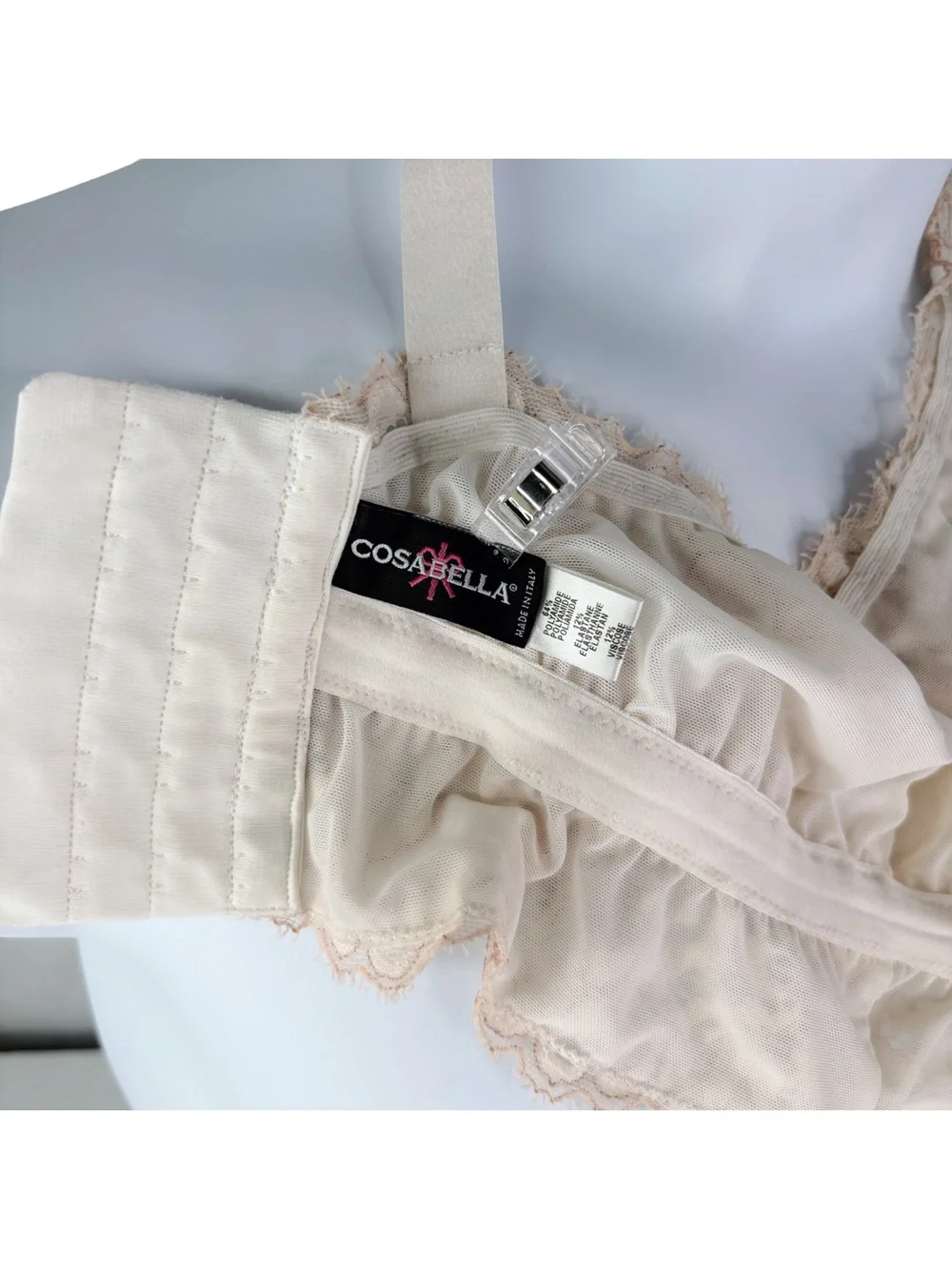 Cosabella Pret-a-Porter Curvy Longline Bralette sz XL * Rose & Cream Wireless